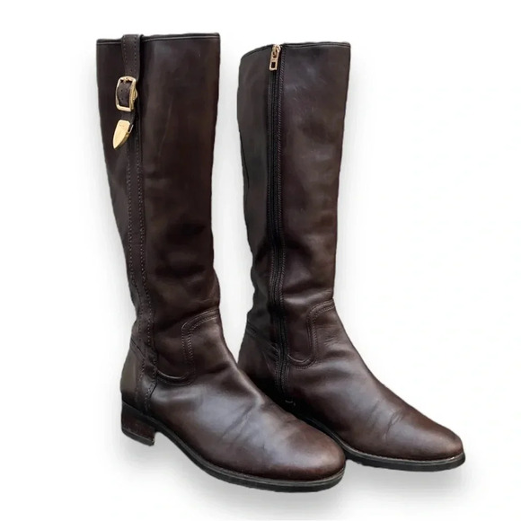 Coach Women’s Easton Brown Leather Riding Boot Size US 7.5 - Picture 5 of 15